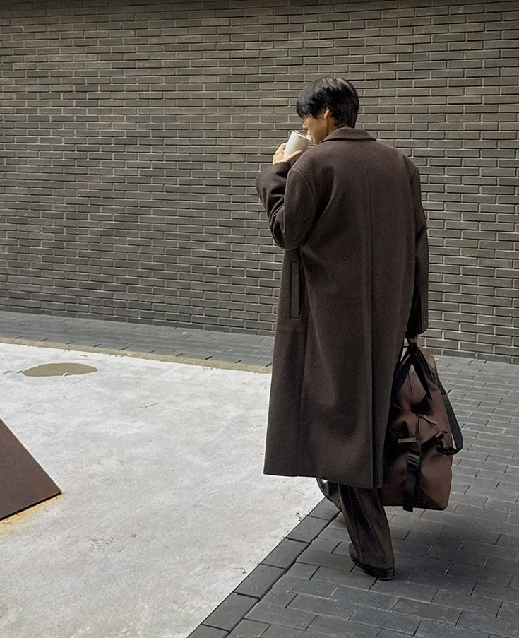 Mid Length Notched Collar Winter Overcoat