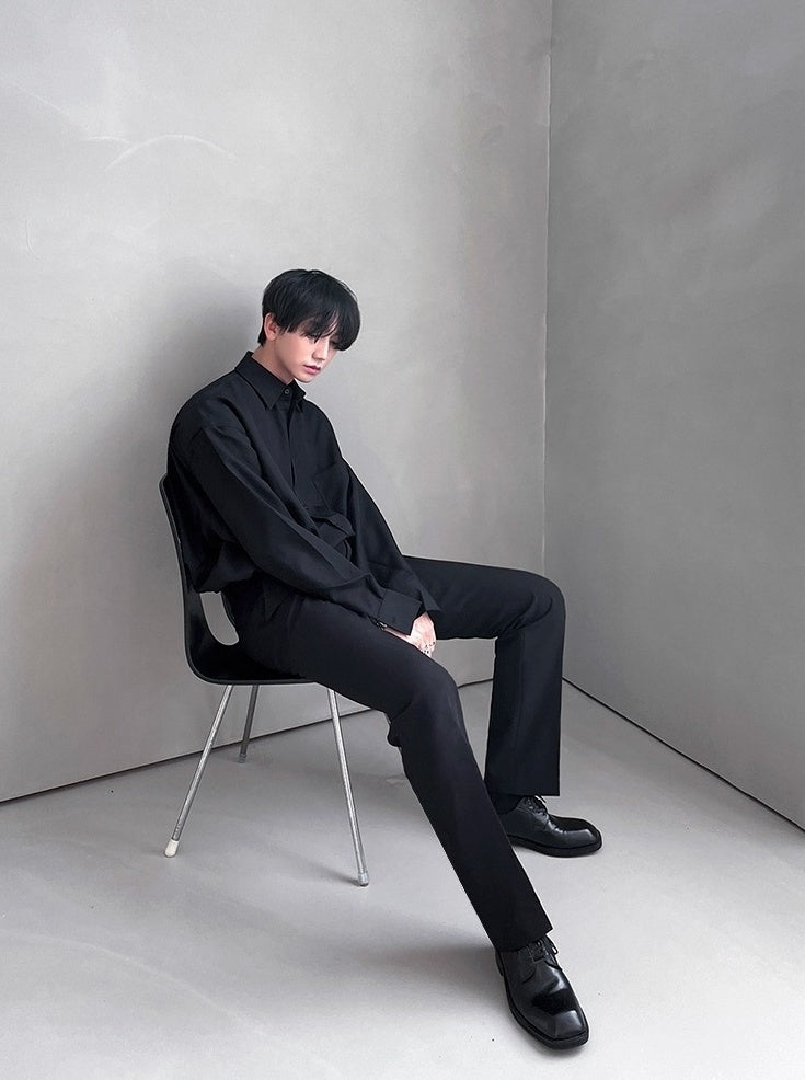 Korean Style White Wrinklefree Casual Shirt