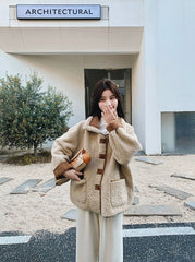Korean Vintage Reversible Shearling Coat Jacket