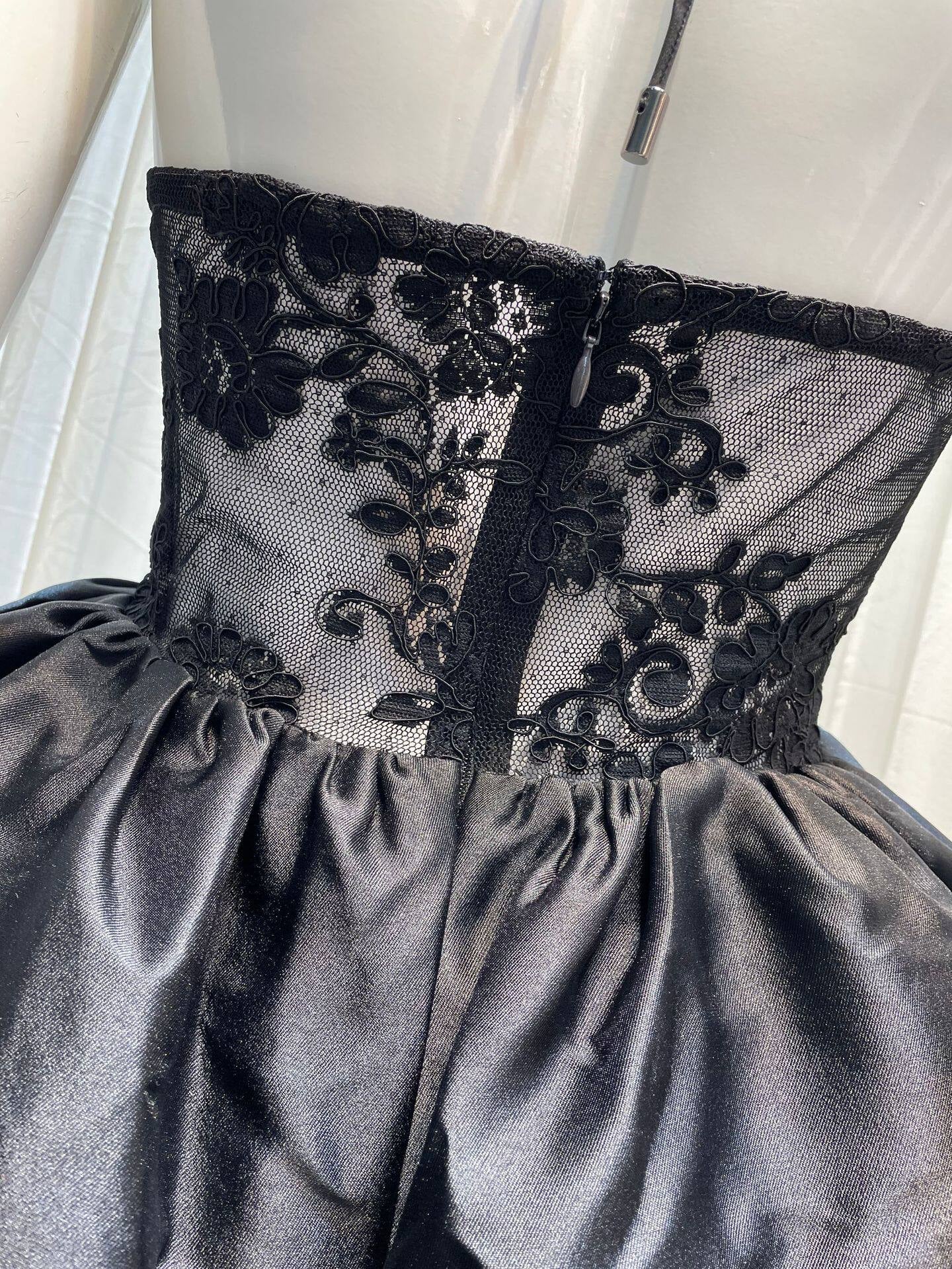 Lace Halter Puff Mini Dress