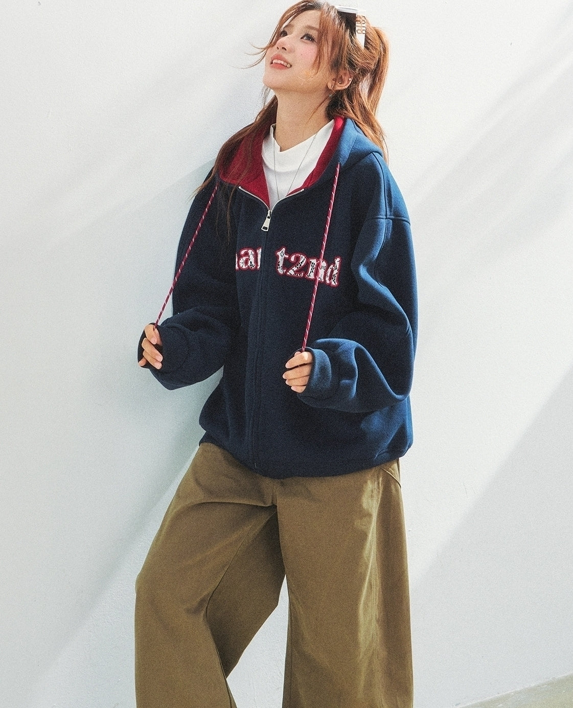Lace Letter Patch Embroidered Relaxed Cardigan Sweater