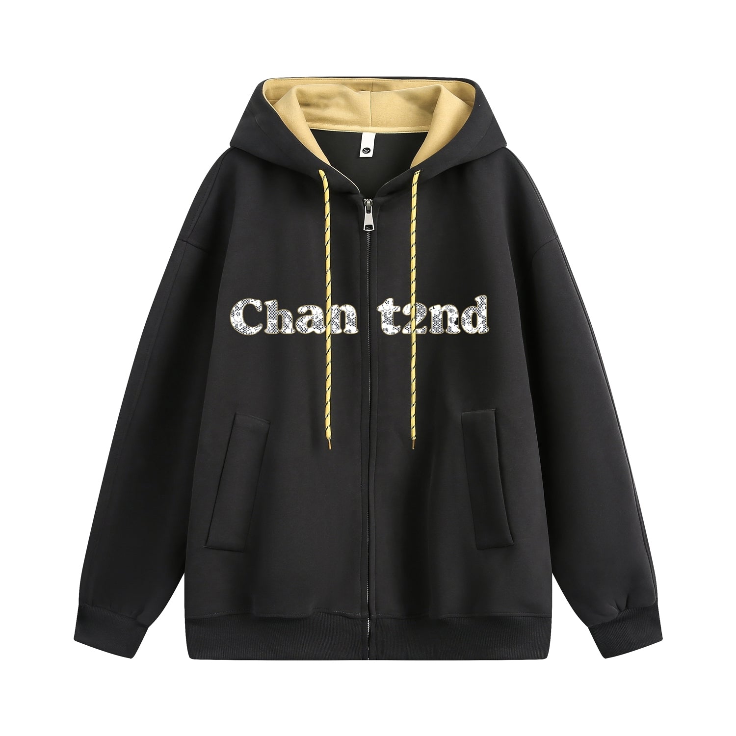 Lace Letter Patch Embroidered Relaxed Cardigan Sweater