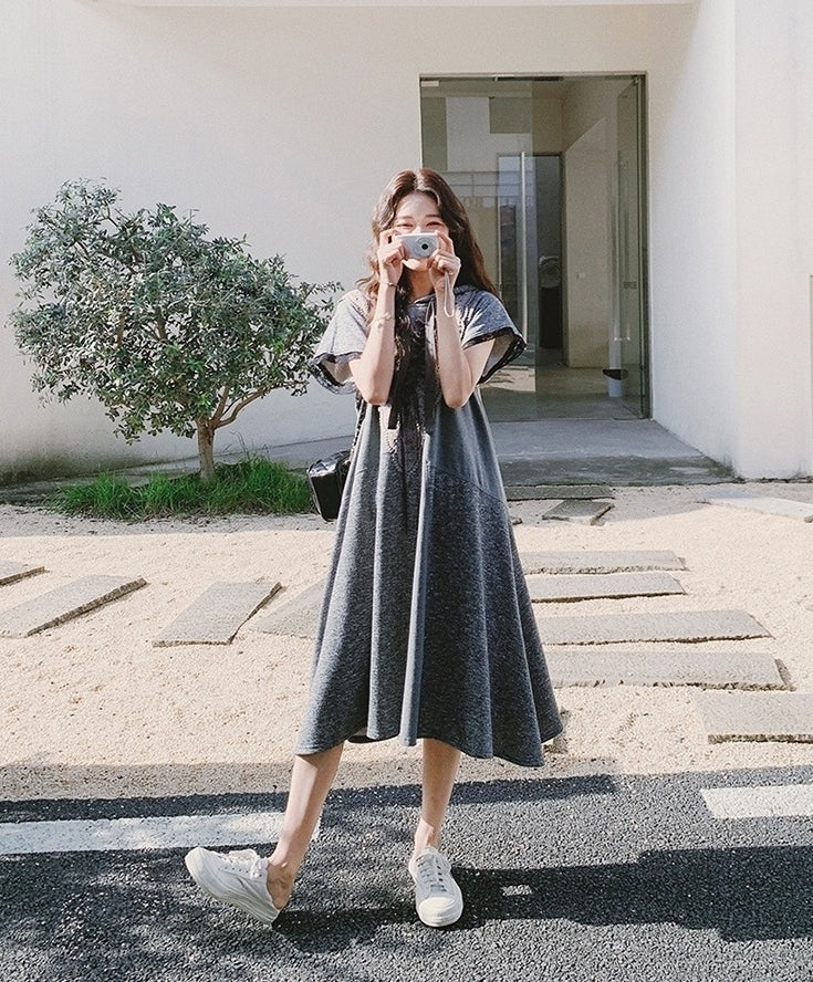 Lace Patchwork Hooded Casual Summer Dress