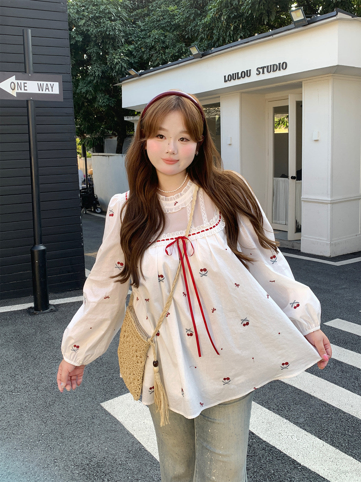 Lace Patchwork Loose Shirt Top