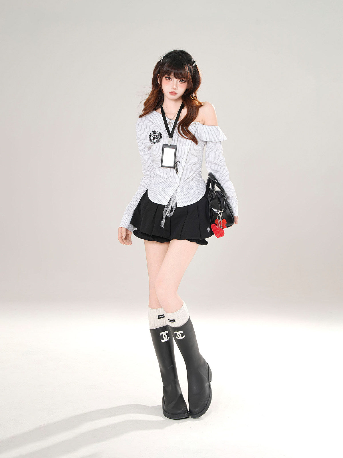 Lace Pleated A Line Mini Skirt Pants
