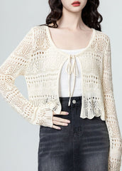 Lace Tie Knit Sun Protection Cardigan