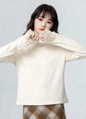 Lace Trim Long Sleeve Top