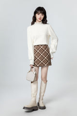 Lace Turtleneck Trim Slim Top