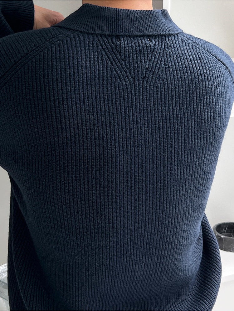 Lapel Knit Cardigan Casual Commute Minimalist Style