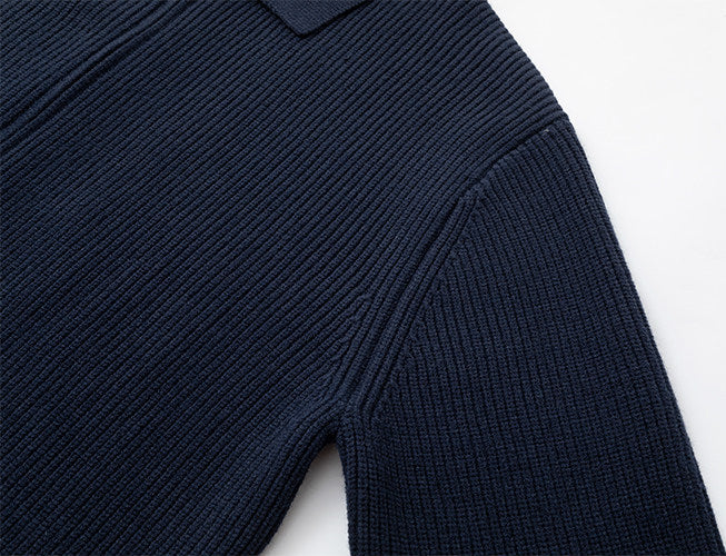 Lapel Knit Cardigan Casual Commute Minimalist Style