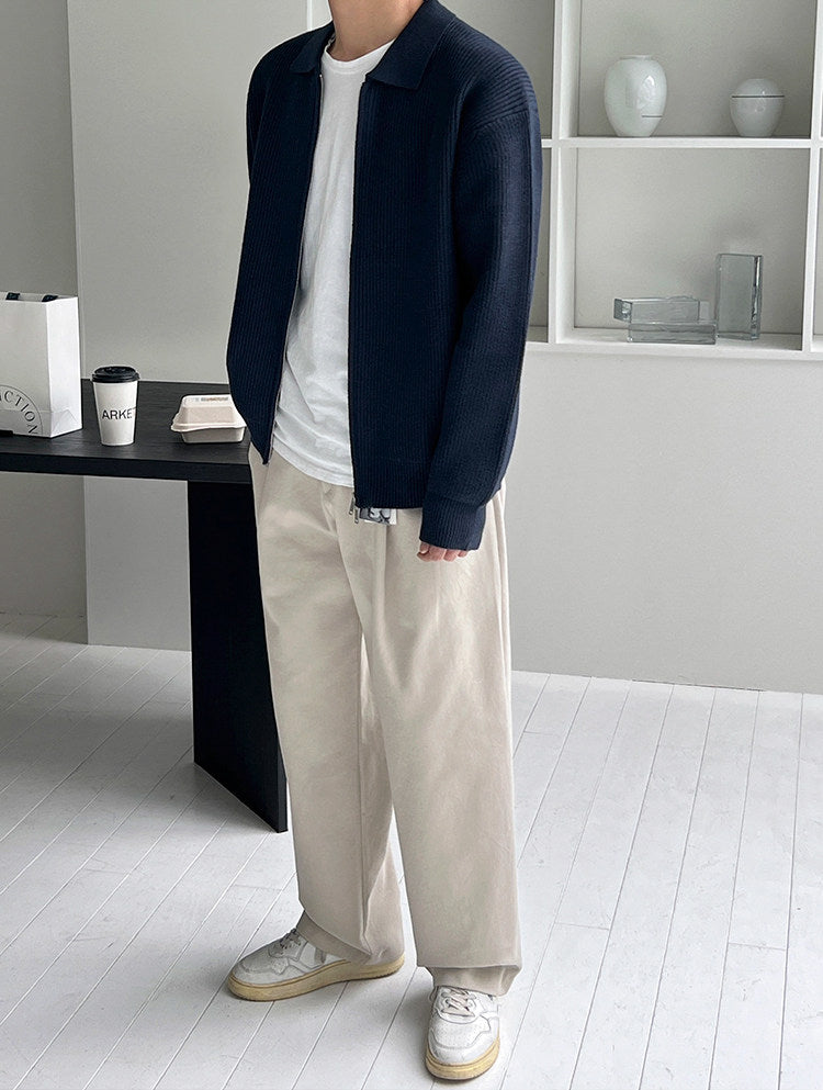 Lapel Knit Cardigan Casual Commute Minimalist Style