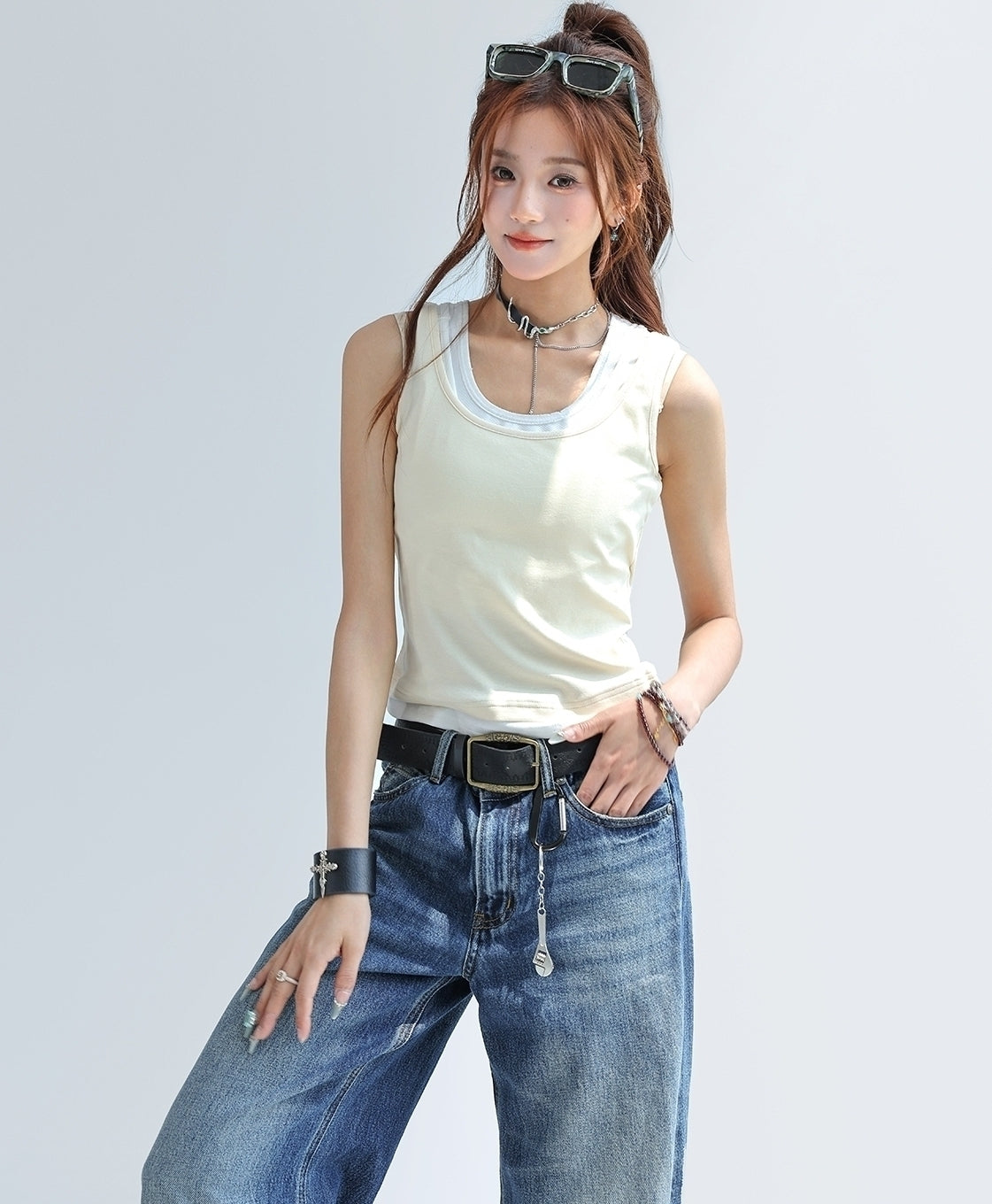 Layered Slim Fit Sleeveless Tank Top