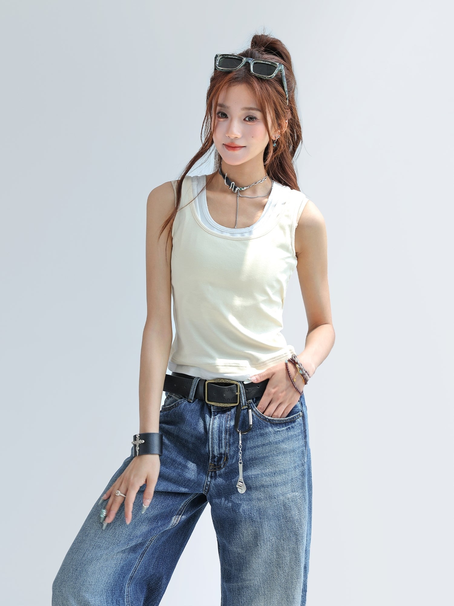 Layered Slim Fit Sleeveless Tank Top