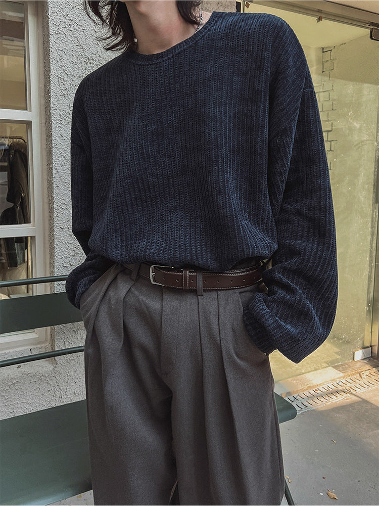 Lazy Crew Neck Pullover Sweatshirt Casual Loose Korean Style