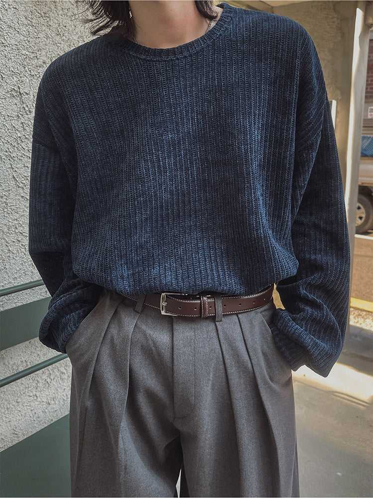 Lazy Crew Neck Pullover Sweatshirt Casual Loose Korean Style