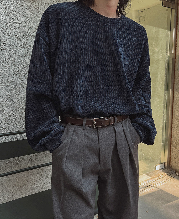 Lazy Crew Neck Pullover Sweatshirt Casual Loose Korean Style