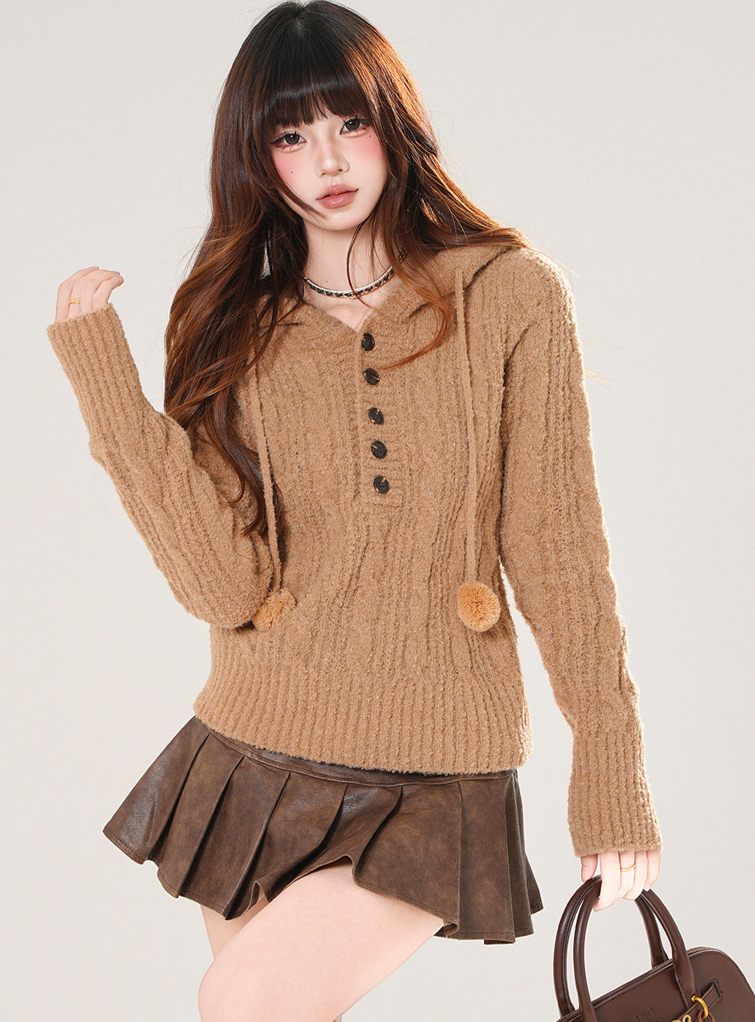 Lazy Hooded Knit Sweater