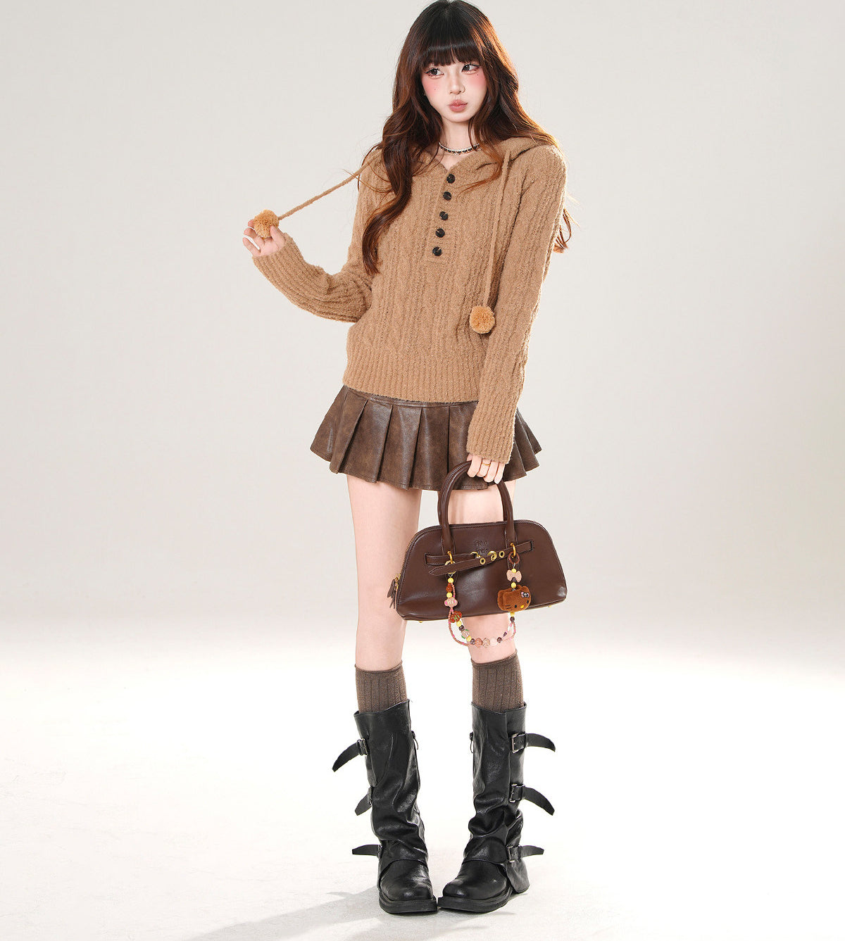 Lazy Hooded Knit Sweater