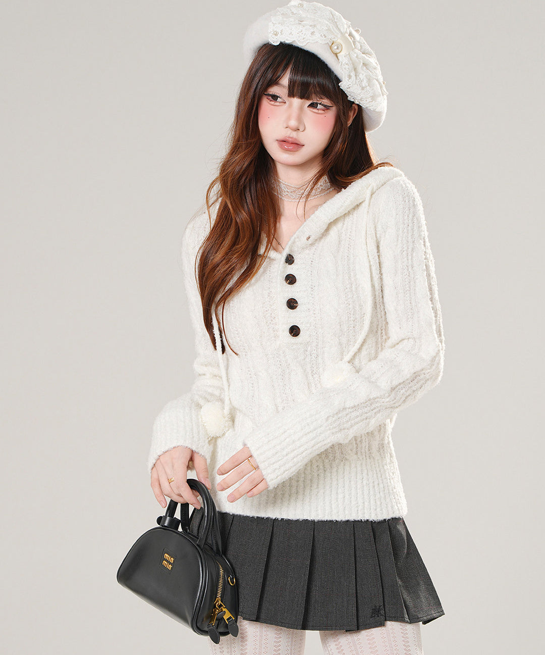 Lazy Hooded Knit Sweater