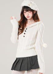Lazy Hooded Knit Sweater