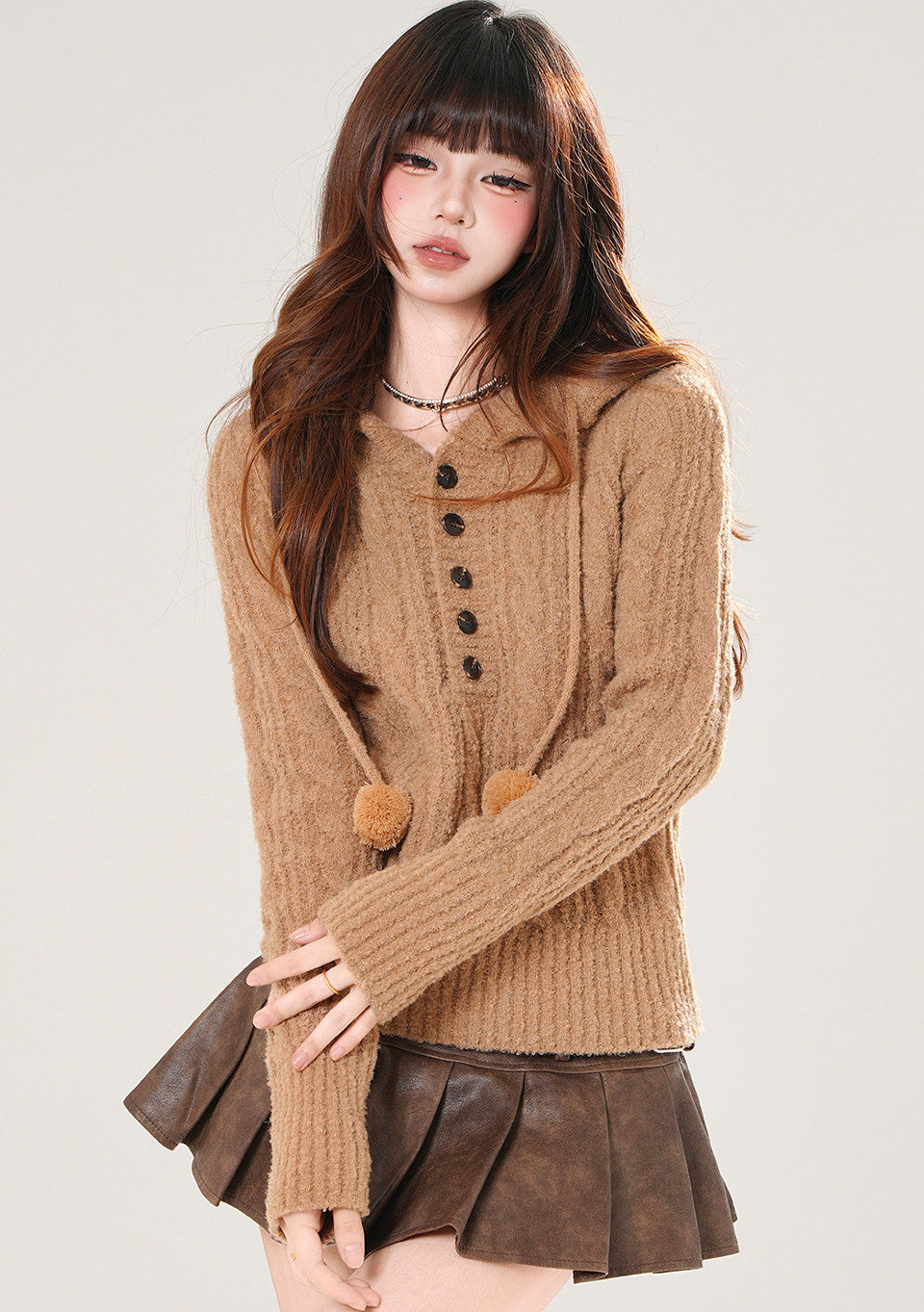 Lazy Hooded Knit Sweater