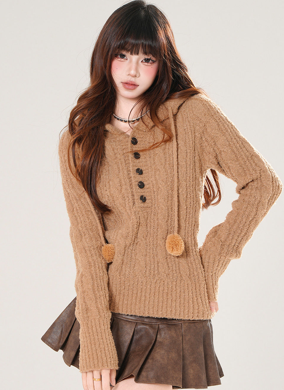 Lazy Hooded Knit Sweater