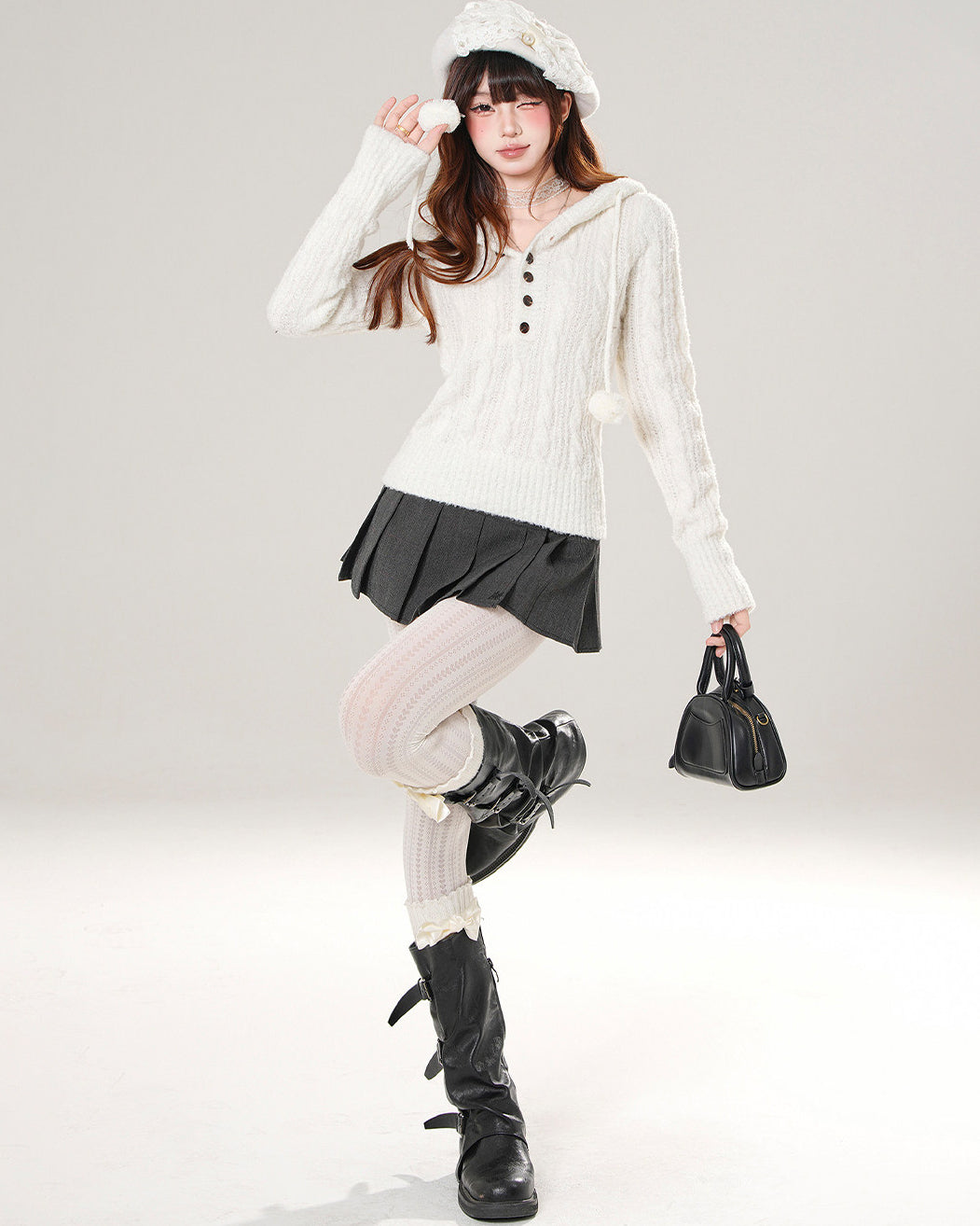 Lazy Hooded Knit Sweater