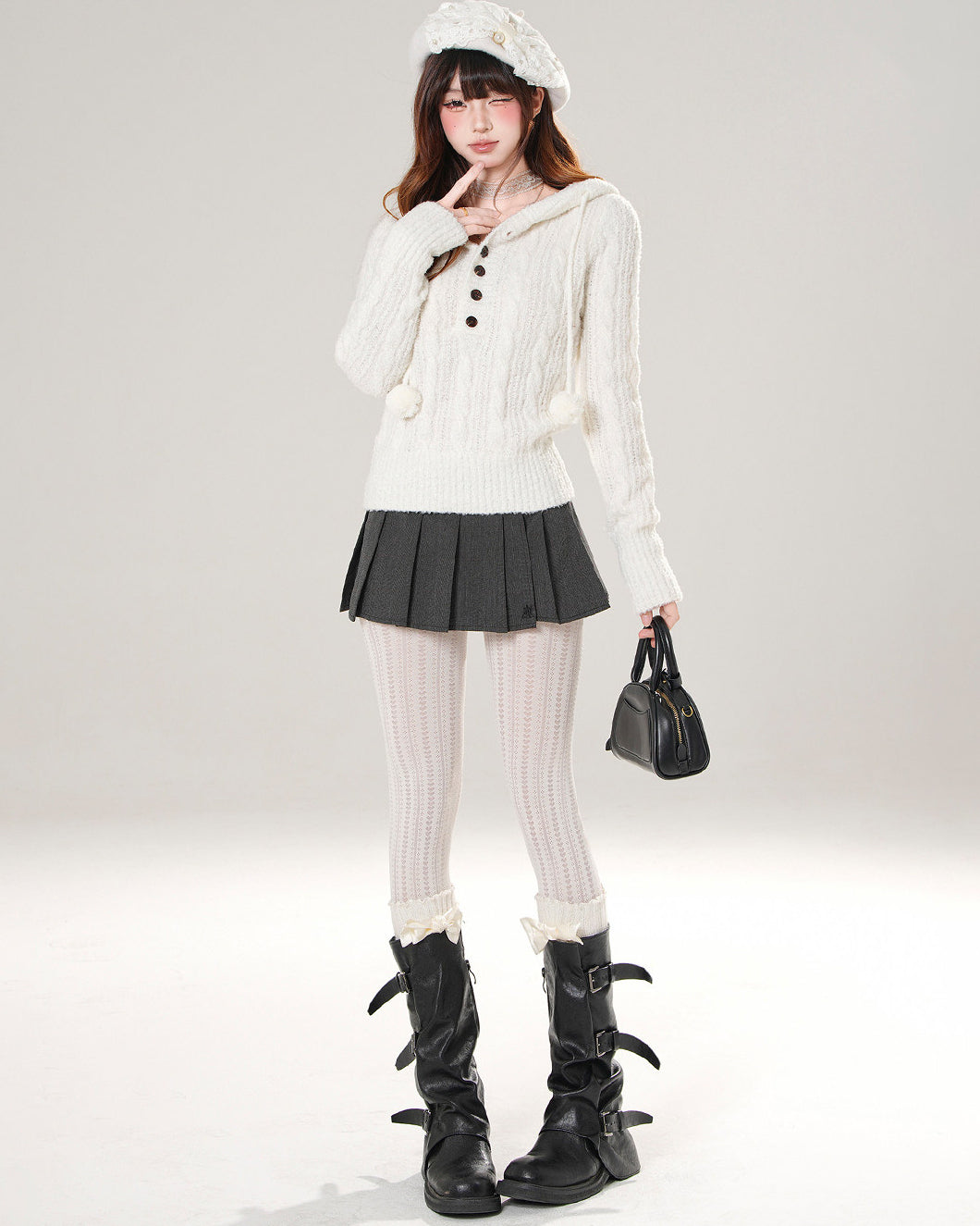 Lazy Hooded Knit Sweater