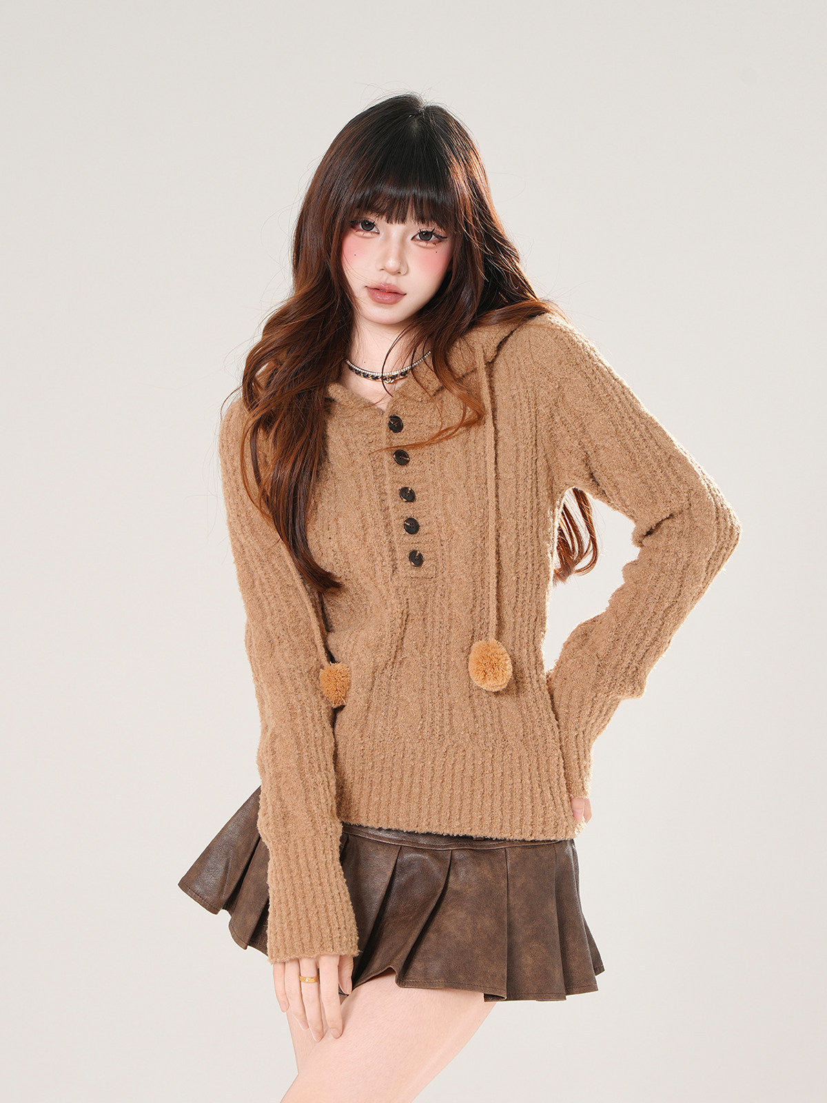 Lazy Hooded Knit Sweater