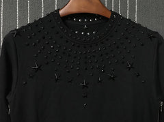 Black Star Metal Rivet Sweater