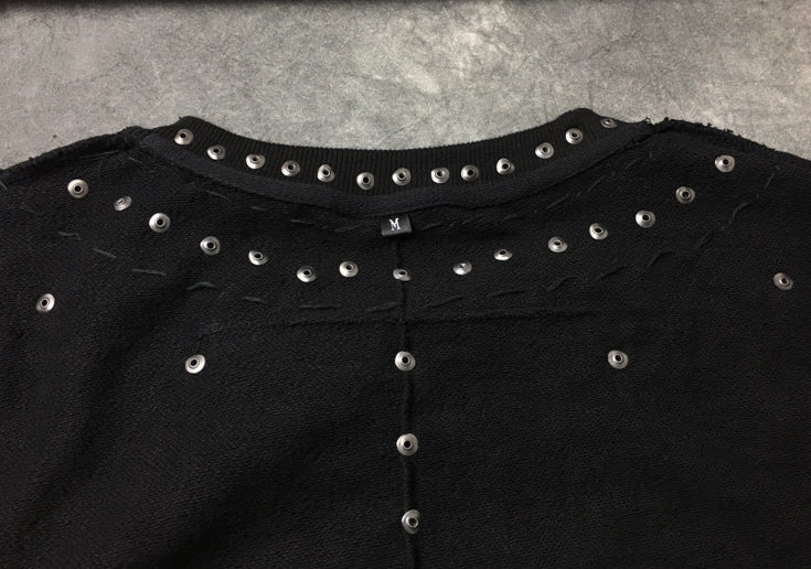 Black Star Metal Rivet Sweater