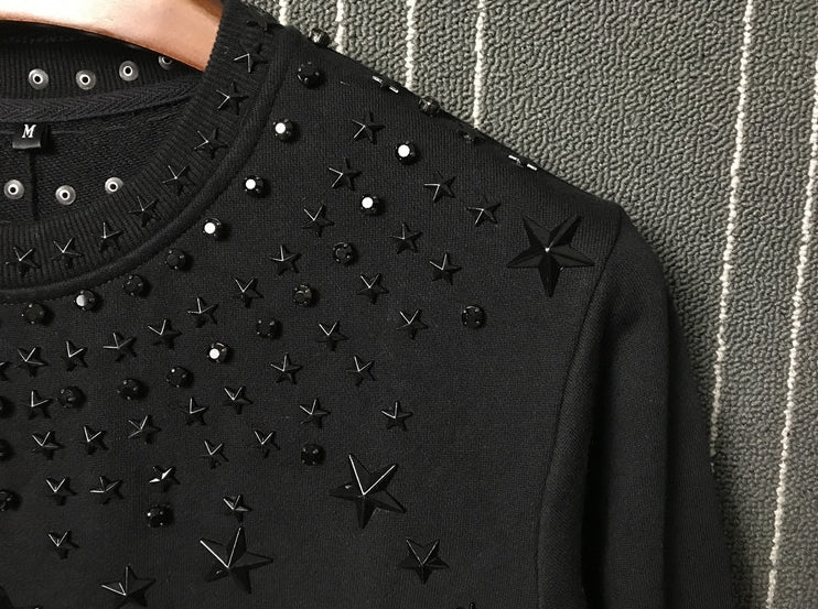 Black Star Metal Rivet Sweater