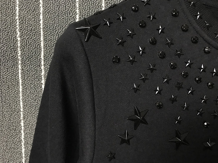 Black Star Metal Rivet Sweater