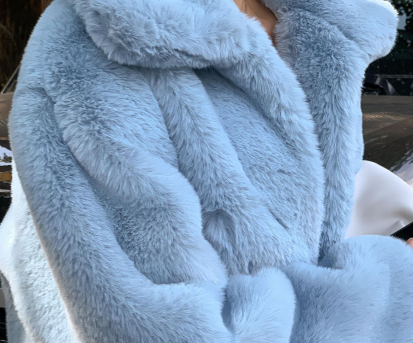 Blue Fur Short Jacket