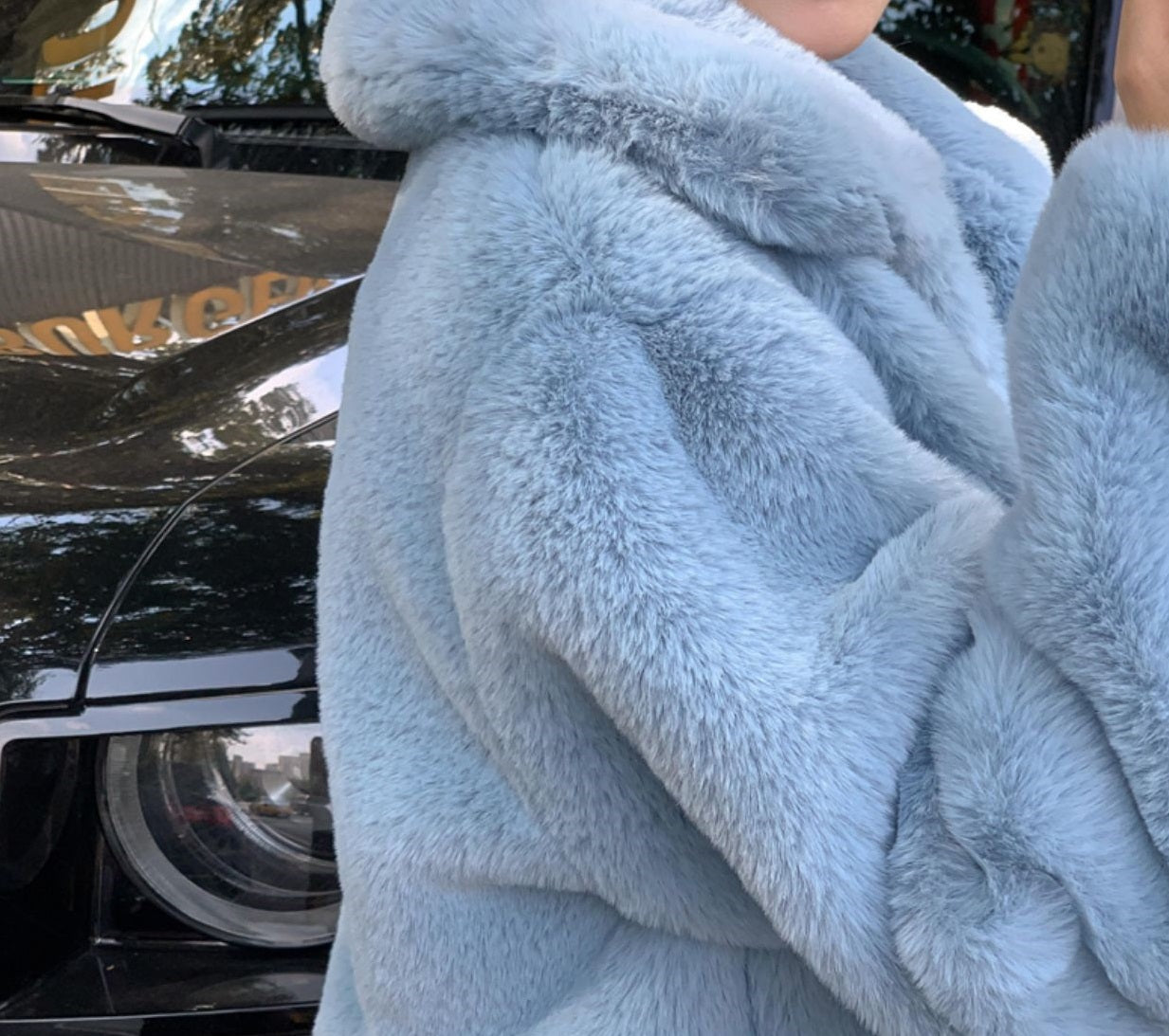 Blue Fur Short Jacket