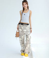 Letter Embroidered Slim Fit Sleeveless Tank Top