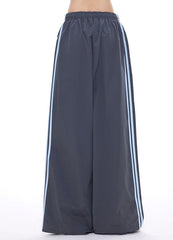Letter Stripe Wide Leg Pants