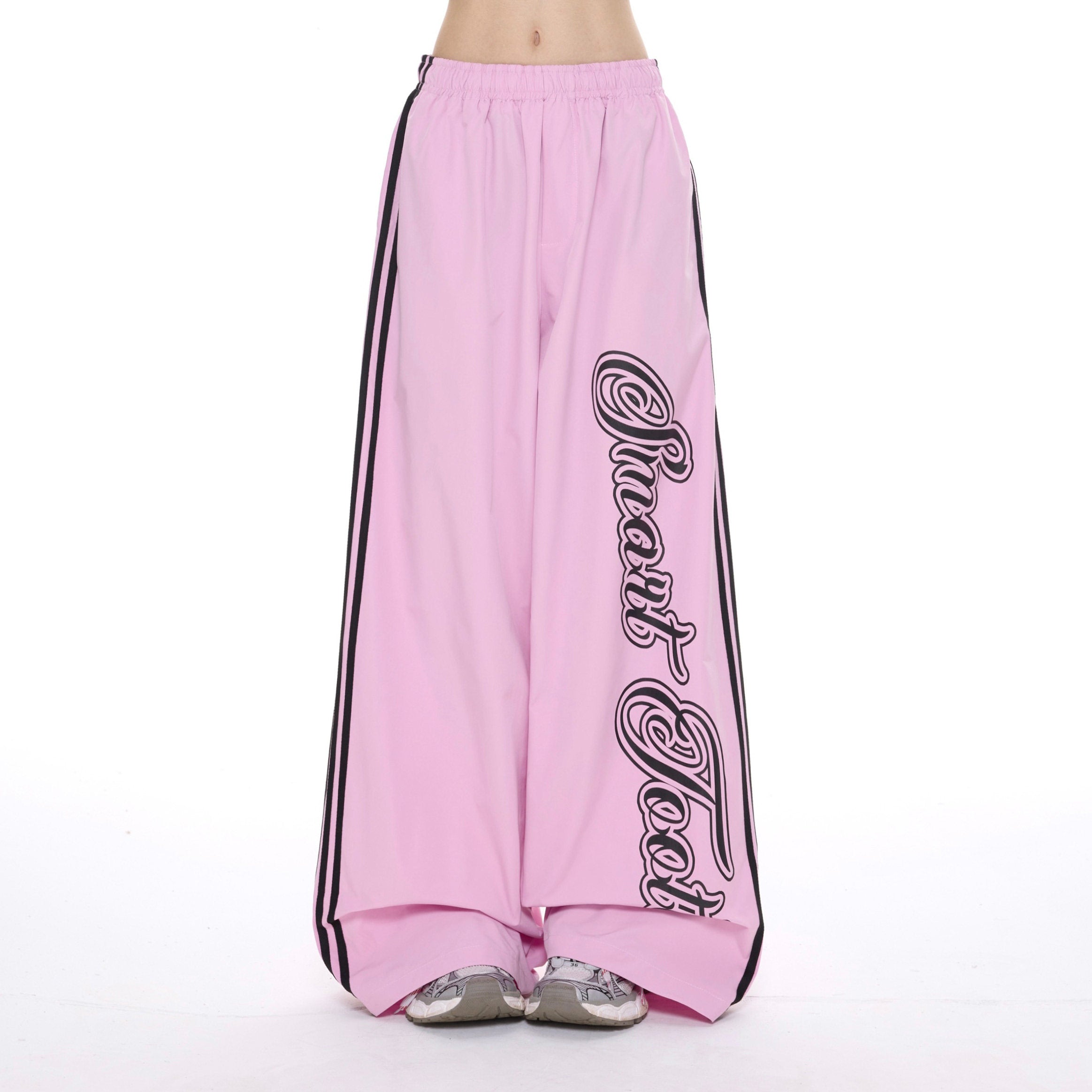 Letter Stripe Wide Leg Pants