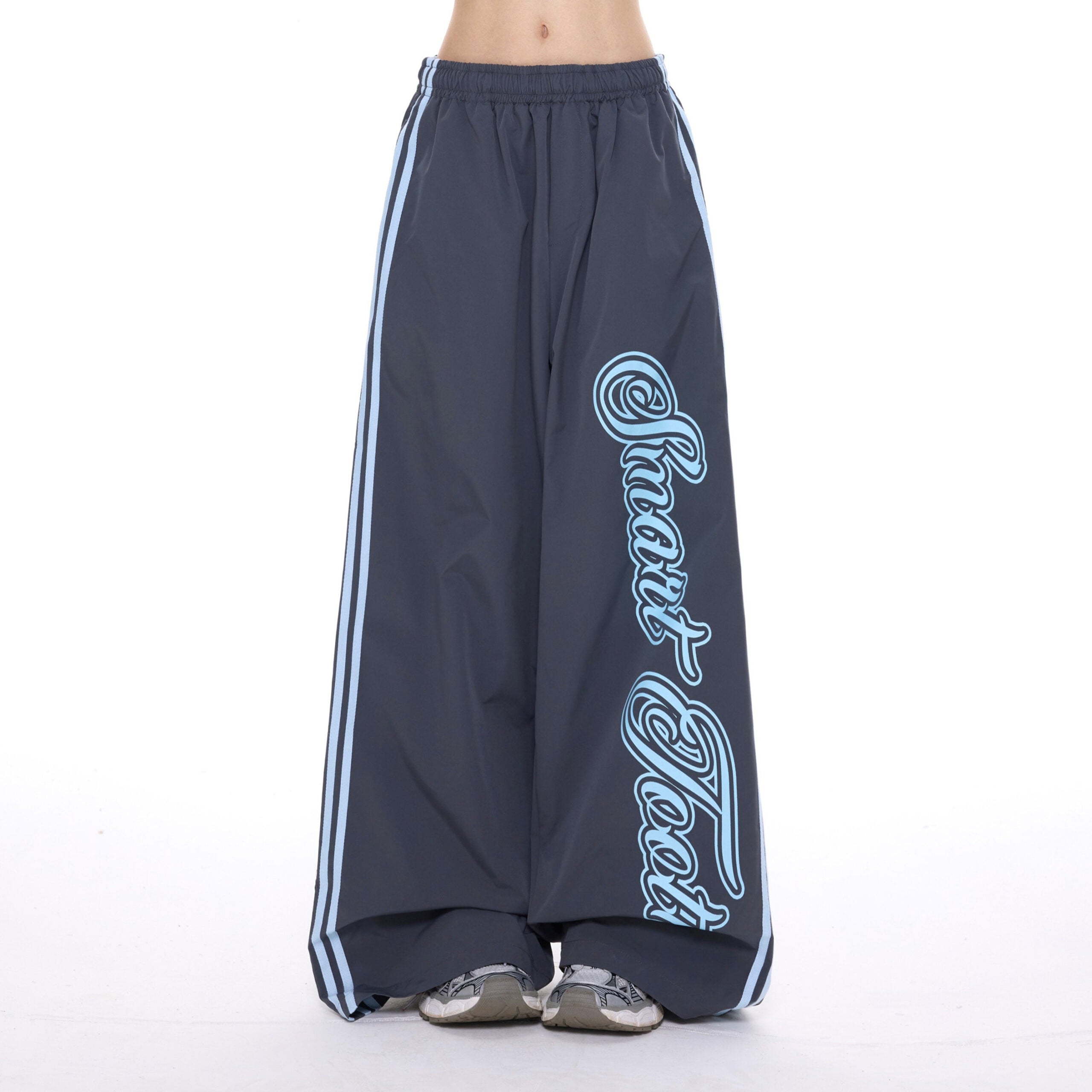 Letter Stripe Wide Leg Pants
