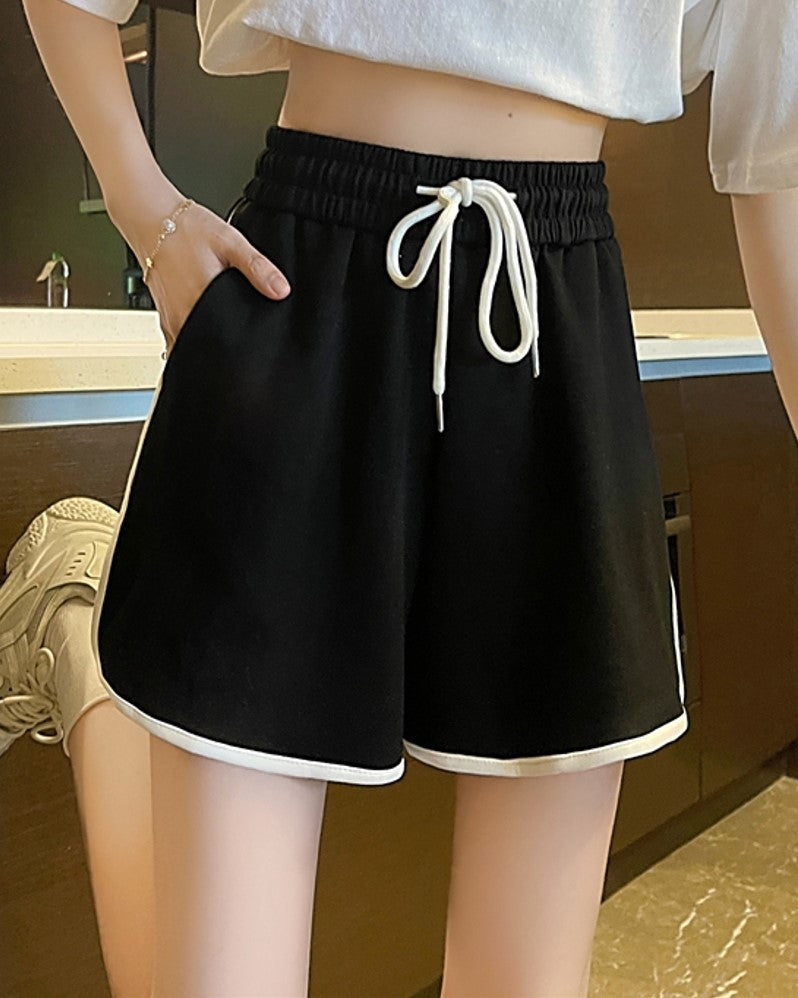White Outlined Gym Shorts