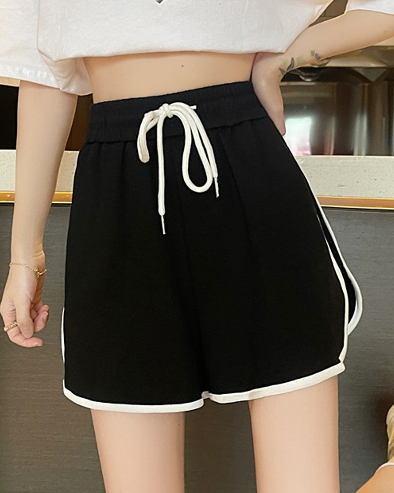 White Outlined Gym Shorts