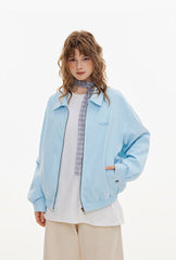 Light Blue Collared Zip-Up Jacket
