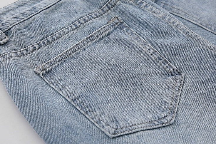 Light Blue Loose Straight Denim Pants