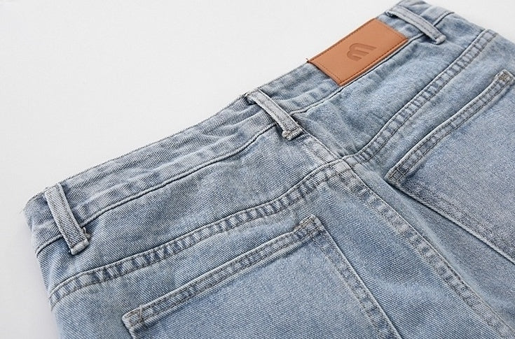 Light Blue Loose Straight Denim Pants