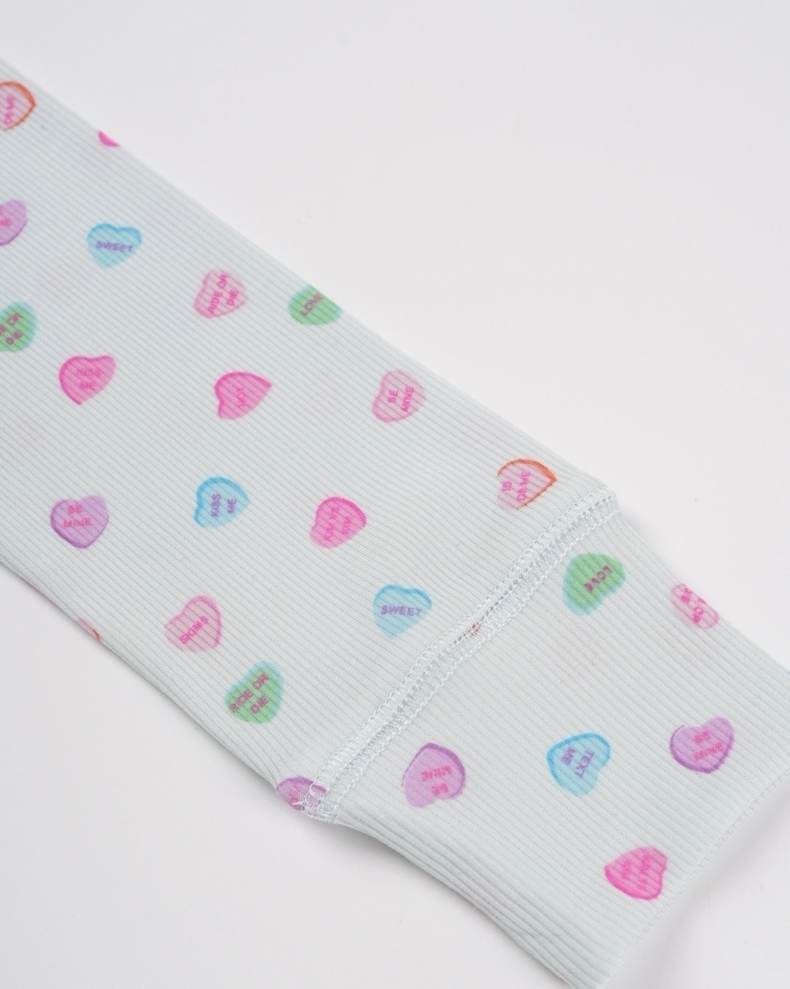 Light Blue Mini Hearts Printed Crop Hoodie