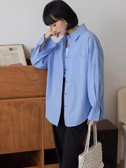 Light Blue Oversized Long Sleeves Shirt