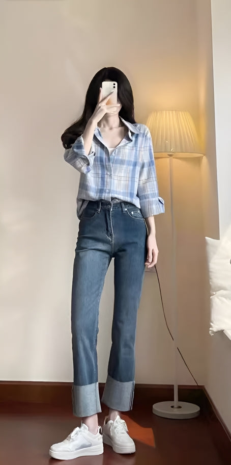 Light Blue Plaid Shirt
