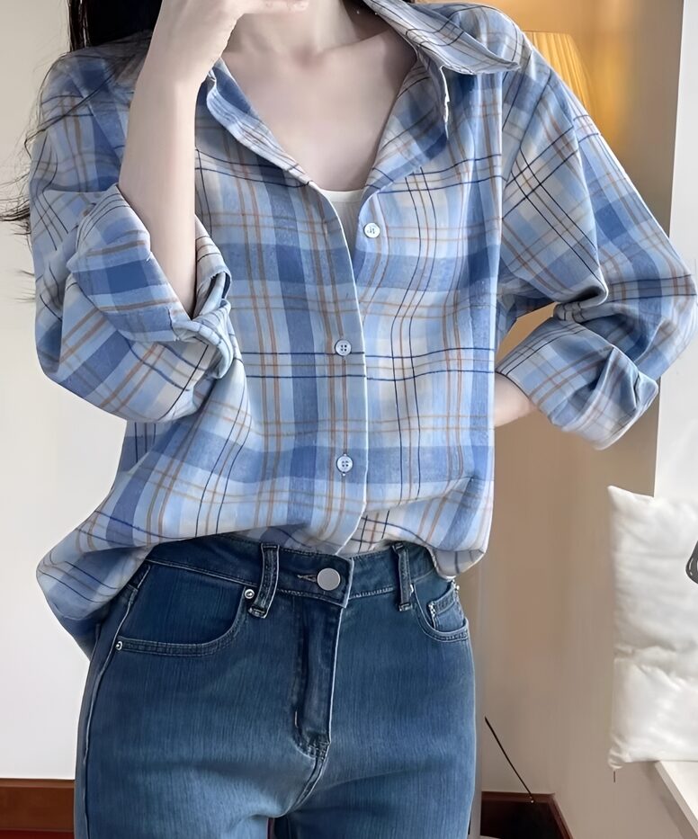 Light Blue Plaid Shirt