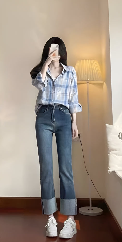 Light Blue Plaid Shirt
