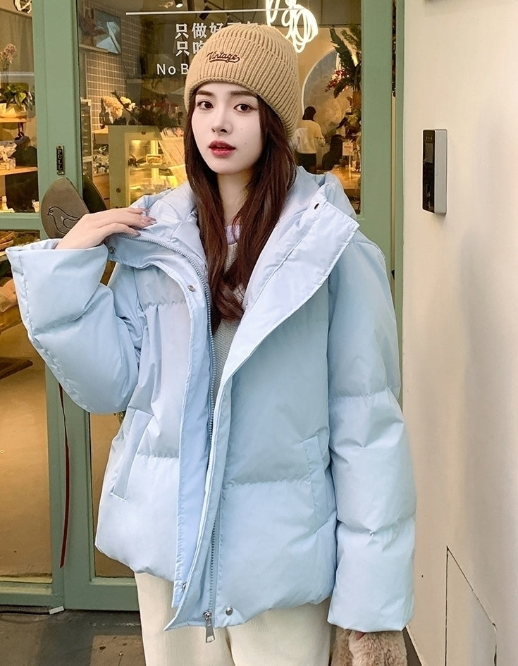 Light Blue Quilted Winter Jacket